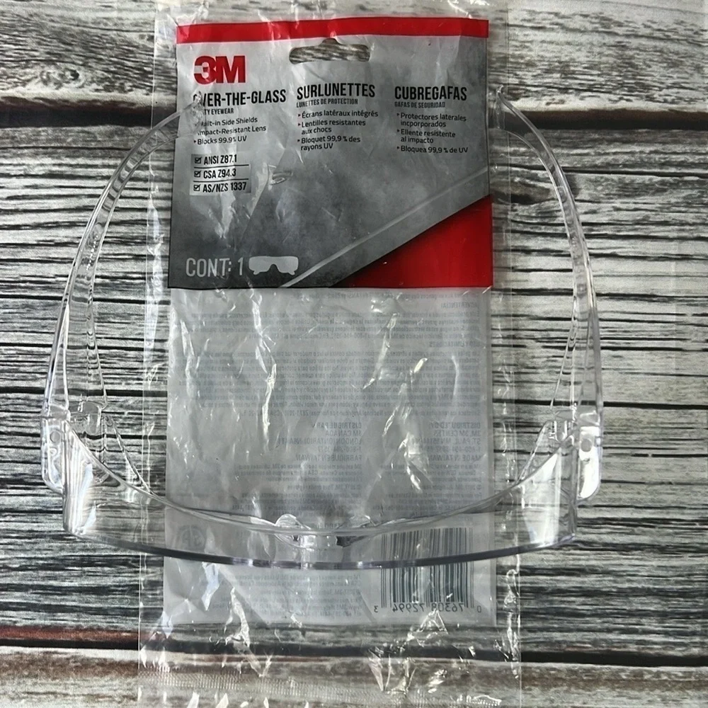 3M Clear Safety Glasses ( One Size Fit Most )